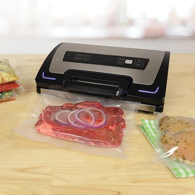 NESCO VS‑22LB Premium Vacuum Sealer for Home Food Storage, Electric Sealing System with LiquidLock™ Technology