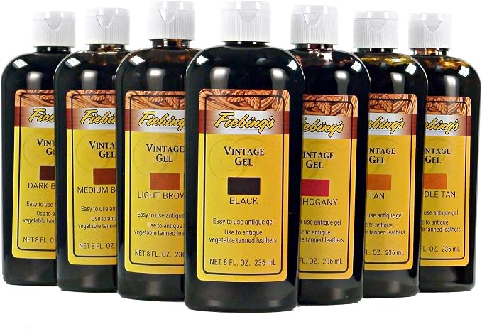 Fiebing's Vintage Gel - Dark Brown 8oz - Antique Gel for leather