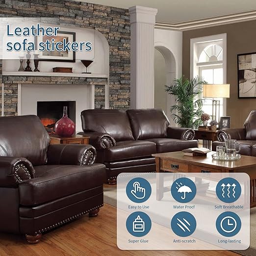 BSZHTECH Leather Repair Tape Self-Adhesive Leather Repair Patch for Couch Furniture Sofas Car Seats Advanced PU Vinyl Leather Repair Kit (Blue, 17X79 inch)