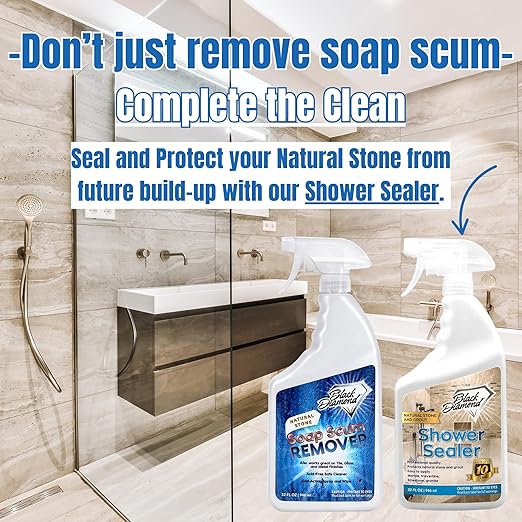 Natural Stone and Grout Penetrating Shower Sealer. Marble, Granite Travertine, Limestone. Protects the Surface from Damage and Build-up for up to Ten Years! (1 Gallon)