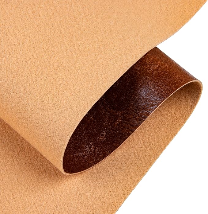 Faux Leather Fabric Sheet, 36 x 54 Inches, Texture Synthetic Material for DIY Crafts, Leather earings,Upholstery, Automotive, Sofa Projects Individual 1 Yard Cut (Brown, One Yard)
