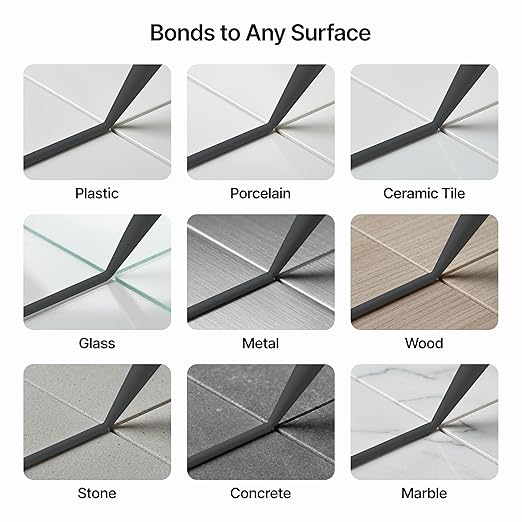 Anthracite Gray Kitchen & Bathroom Sealant & Adhesive Hybrid Polymer | Superior to Silicone Caulk Sealant | Waterproof, Paintable, Dark Gray | Ideal for Around Bathtub, Shower, Kitchen - 300ml 1 Pack