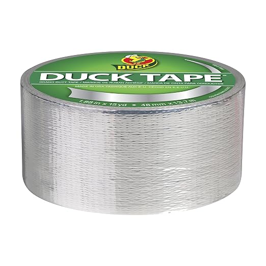 Duck Brand Metallic Duct Tape 283713, Single Roll, 1.88 Inches x 15 Yards, Chrome
