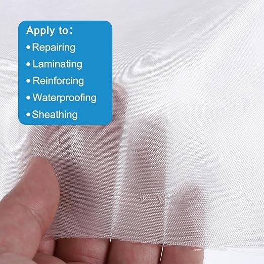 MECCANIXITY Fiberglass Cloth 1 OZ/26g 300cm(3.27 Yards) x1.27m x 0.03mm E Glass Plain Weave Glass Fiber 41.01 Sq Feet, Woven Fabric for Boat RC Plane Auto Surfboard Tub Pool Repair
