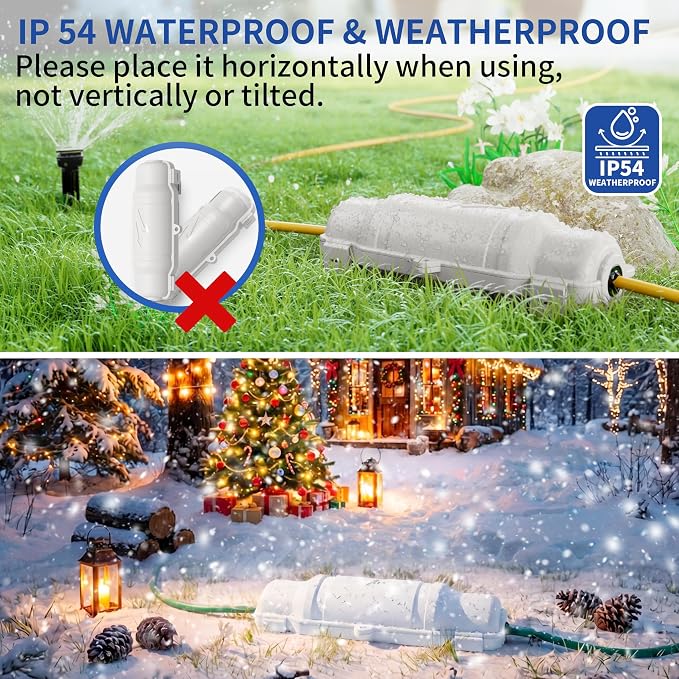 6 Pack Outdoor Extension Cord Safety Cover with Waterproof Seal IP54 Water-Resistant, Weatherproof Electrical Connection Box with 2 Latches, Plug, Socket, Holiday Decoration Light, White