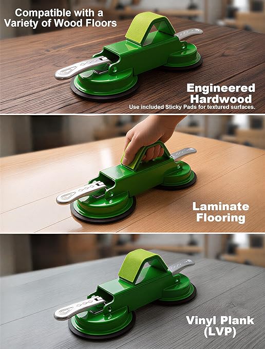 PlayMoon Floor Gap Fixer Tool, Heavy Duty Dual Suction Cup Floor Gap Repair Tool with Metal Levers for Laminate Flooring Engineered Hardwood and Vinyl Plank