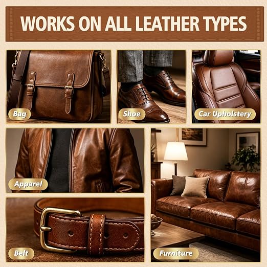 Leather Glue 4.23 OZ – Industrial Strength Clear Flexible Adhesive | for Leather Repair, Shoes, Bags, Furniture, Car Seats – Works on Suede, Upholstery & Rubber 120ml