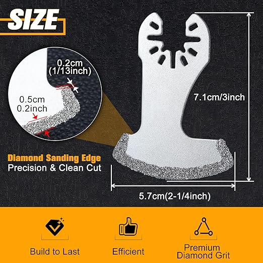 Diamond Grout Removal Blades, 3pcs, Silver, Diamond Material, Compatible with Concrete, Mortar, Grout
