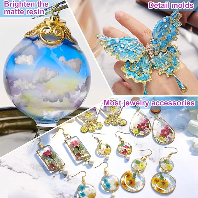 LET'S RESIN UV Resin, 300g Low Viscosity Crystal Clear Hard Type Resin Kit, Quick-Curing & Low Shrinkage Ultraviolet Epoxy Resin for Crafts, Casting, Silicone Molds