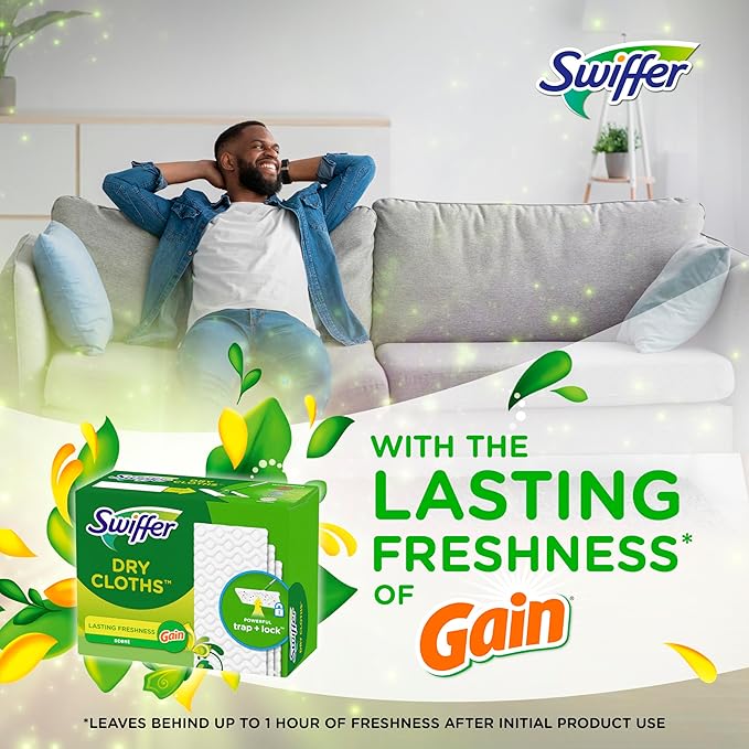 Swiffer Sweeper Dry Sweeping Cloth Refills,Gain Original,32 Count (Pack of 4)
