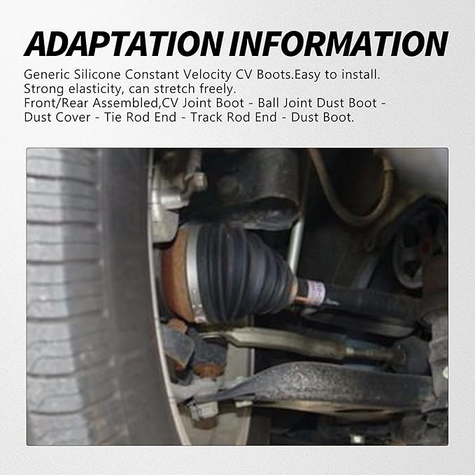 2PCS CV Boot Repair Kit with Expander Tool and Clamps, Silicone CV Axle Boot Repair Kit for 2.41" 2.81" 3.43" Calibers, Tie Rod Boots for Joint Dustproof and Waterproof