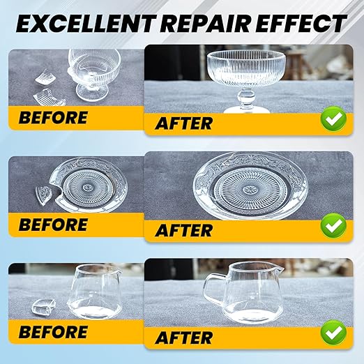 Glass Super Glue Clear 30 Gram, Thin Superglue Repair Crafts Acrylic Plexiglass Glasses Bowls Heavy Duty, All Purpose Instant Waterproof Cyanoacrylate Adhesive Bonding Between Glass and Others