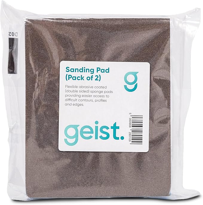 Geist. Double Sided Sanding & Finishing Pads | for use on Leather, Alcantara, Vinyl, Wood, Paints, fillers and Plastic Materials |  to Smooth and Prepare Surfaces | Pack of 2
