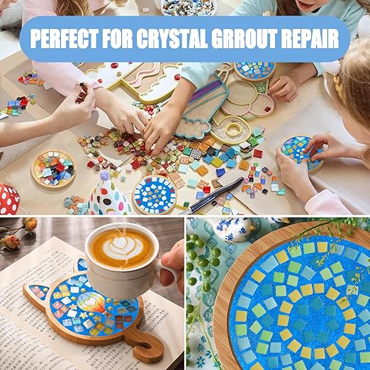 Mosaic Crystal Grout, Mosaics Tile Tools, Mosaic Tile Accessories – Essential for Handmade Grouting and Perfect for DIY Craft Projects (Blue, 4.5oz)