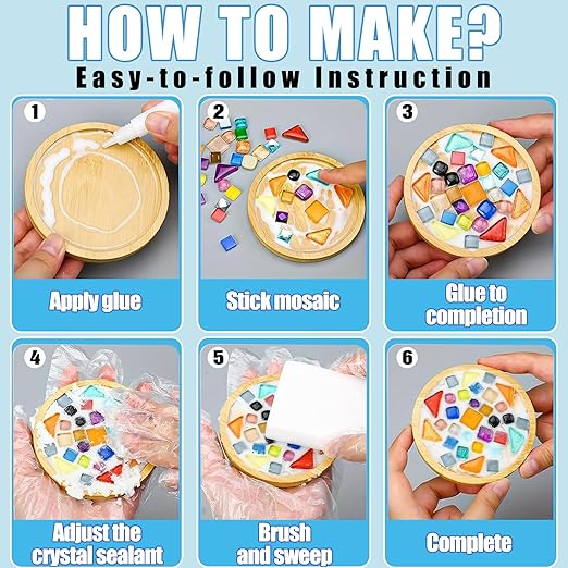 Mosaic Crystal Grout, Mosaics Tile Tools, Mosaic Tile Accessories – Essential for Handmade Grouting and Perfect for DIY Craft Projects (White, 6.3oz)