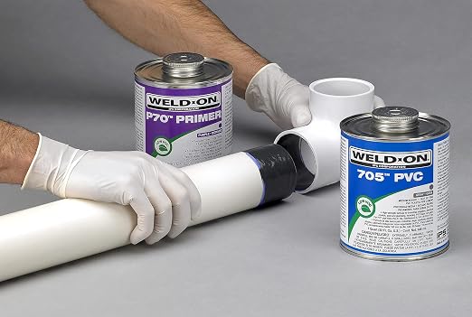 Weld-On 10101 705 Industrial Grade PVC Medium-Bodied High Strength Solvent Cement - Fast-Setting and Low-VOC, Gray, 1/4 Pint (4 fl oz)