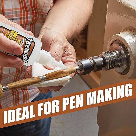 Titebond Instant Bond Medium CA Super Glue – Fast-Setting Ethyl Cyanoacrylate Adhesive for Wood, Pen Making, Filling Knots & Voids, 5–7 Second Set – 4 Oz. 6212