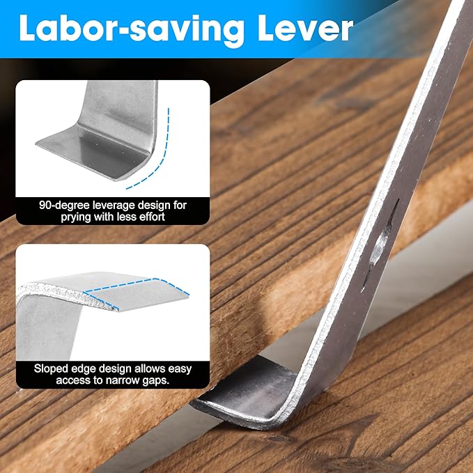 3-In-1 Pry Bar, 10 Inch Premium Crowbar with Nail Puller for Prying, Scraping, Lifting, Pulling, Heavy Duty Stainless Steel Pry Bars for Home Remolding, Woodworking, Beekeeping