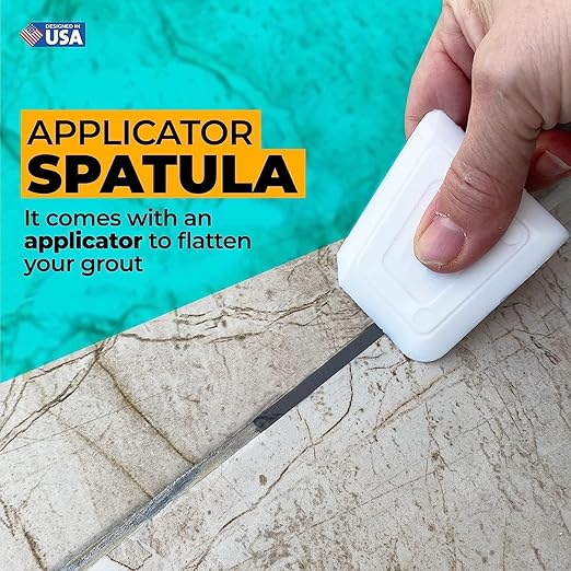 PentaUSA Tile Grout Repair Kit - Premixed Acrylic Sanded Grout for Bathroom, Shower & Kitchen, Water-Resistant Tube with Applicator, Fills Cracks and Gaps in Lines, Dark Gray (8.8oz/250gr)