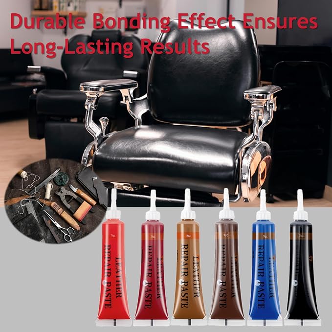 21Pcs Leather & Vinyl Repair Kit | Repairs Tears, Holes, Scratches & Peeling on Furniture, Car Seats & Jackets | Fast Application, Mixable Colors, All Leather Types