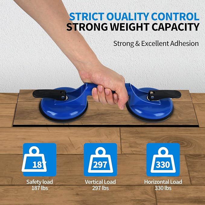 Floor Gap Fixer Tool for Laminate Floor Gap Repair Include Suction Cup and Mallet -Blue Kit(Can't use on scraped surface floor)