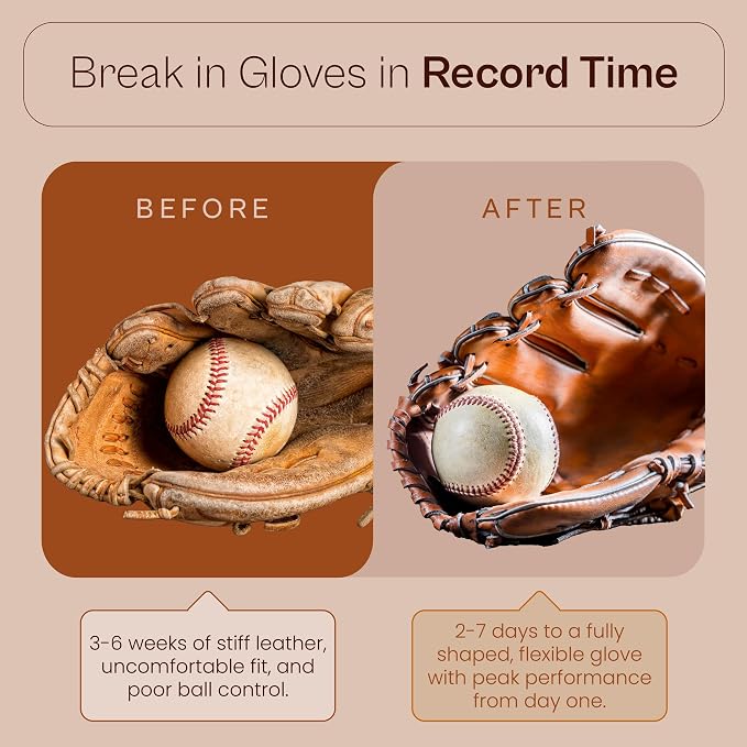 SARNA BASEBALL Glove Conditioner, Liquid, 8 Oz – Break in Faster, Keep Leather Maintained – Glove Conditioner for Mitts, Softball, & Baseball Gear Made in USA