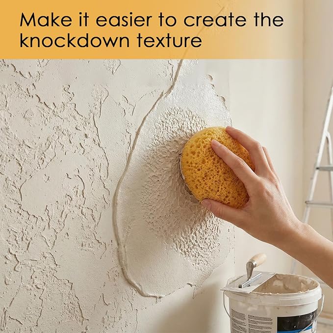Molain 4 PCS Knockdown Texture Sponge, Orange Peel Texture Sponges for Patch Repair Ceiling Drywall Wall Knockdown Texture Tool Clay sponges for Pottery Cleaning