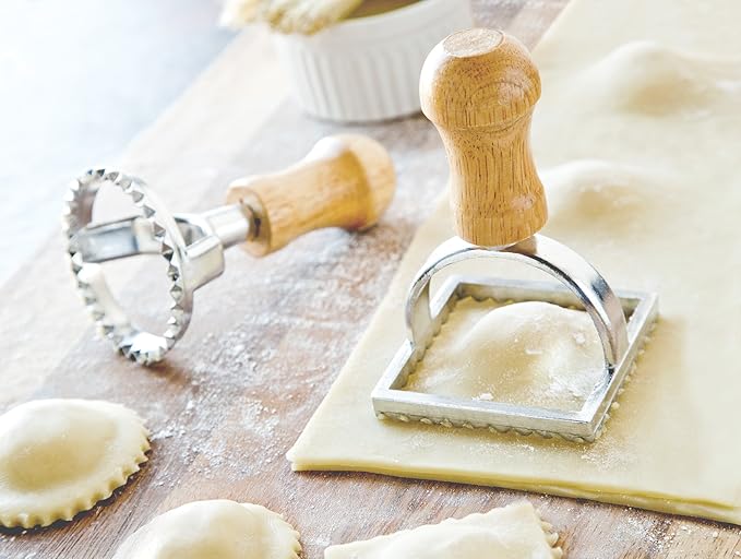 Fox Run 57670 Ravioli Cutter Stamps, Round & Square, Set of 2 , 2.75 x 4.75 x 5.75 inches