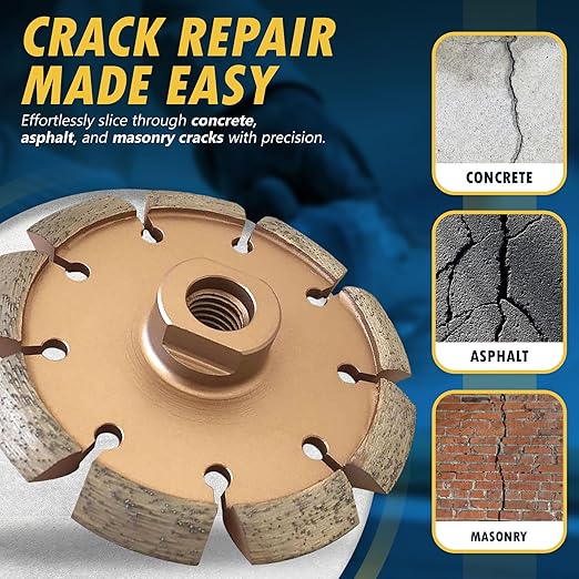5" Crack Chaser Blade for Cured Concrete, Asphalt Repair or Joint Widen, 0.375" Width, 5/8"-11 Arbor