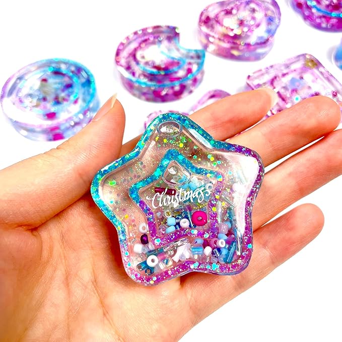 Resin Shaker Molds Set Kawaii Charms Pack of 41 Silicone Trays Precision Tip Applicator Bottle Kit Bundle