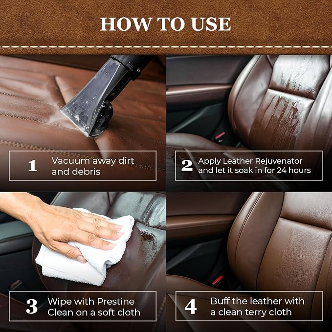 Leather Care & Preservation Set - 16 oz | Leatherique Rejuvenator Oil & Prestine Clean 2-Step System | Softens, Conditions & Preserves Leather | Perfect for Cars, Furniture, Saddles & More