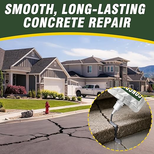 Concrete Crack Filler, Cement Crack Filler, Self Leveling Crack Sealant, Waterproof, High Elasticity Caulking Glue for Driveway, Sidewalk, Patio, Outdoor Concrete Joint Repair