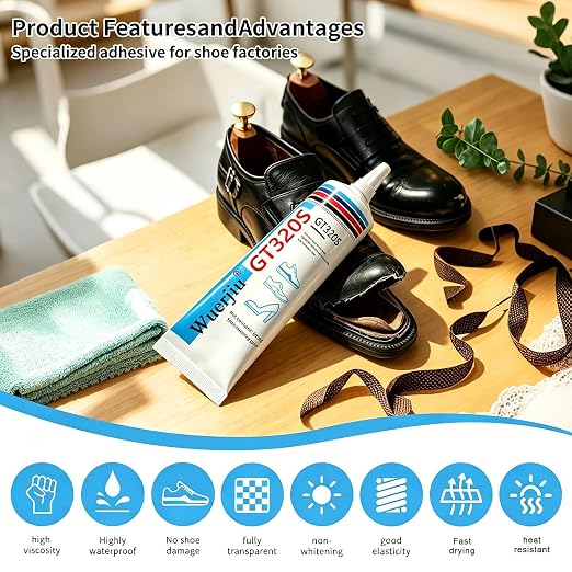 Shoe Glue Sole Repair, Shoe Glues Heavy Duty, Clear, Waterproof, High Strength, Dries in 3 Hrs| Strong Shoe Glue Repair Adhesive for Soles, Heels, Sneakers, Leather Shoes, Boots, Sandals