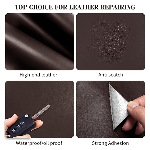 BSZHTECH Leather Repair Tape Self-Adhesive Leather Repair Patch for Couch Furniture Sofas Car Seats Advanced PU Vinyl Leather Repair Kit(Dark Coffee, 23.6 X 79 inch)