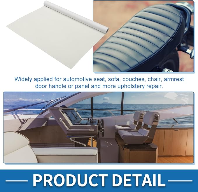 Self Adhesive Leather Repair Patch Strong Stickiness 19.6"x53.9" Leather Repair Tape PVC Faux Leather White 1 Pcs