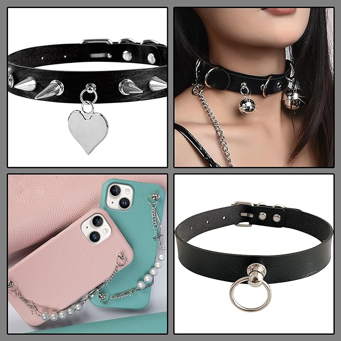 YORANYO 90 Sets Round Head Button Stud for Leather Assorted Sizes Button Stud with Pull Ring Rivets Studs and Spikes Rivets for Repair and Decorate Phone Case Shoes Belts Bags Dog Collar Clothing