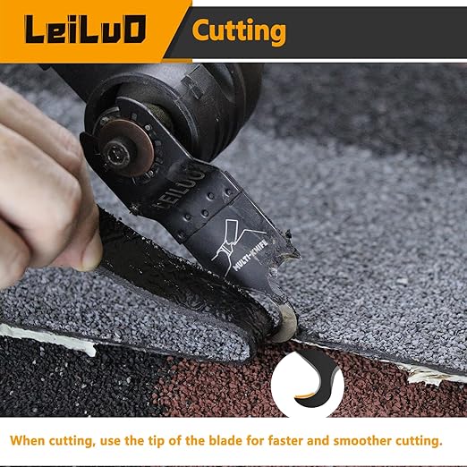 LEILUO 6 Pcs Oscillating Multi Tool Hook Knife Blades for Cutting Carpet Roofing Shingles Cardboard Soft Materials Includes Storage Bag Compatible with DeWalt Makita Ryobi Milwaukee and More