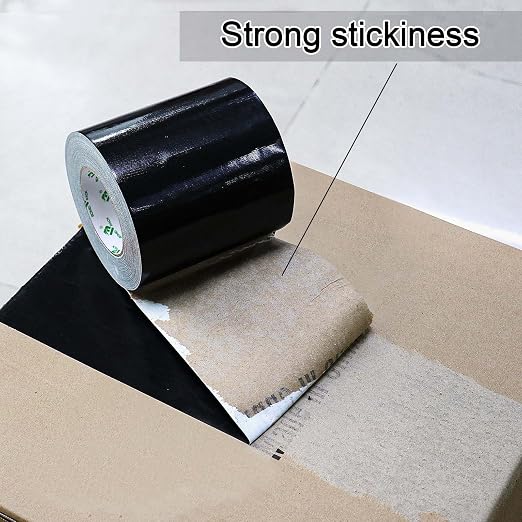 BOMEI PACK 9.05 Mil Black Heavy Duty Duct Tape Strong Adhesive, 6 in x 50 YD Duct Heavy Duty Waterproof All Weather Gray Duct Tape No Residue Sealing & Patching for Indoor&Outdoor Repair