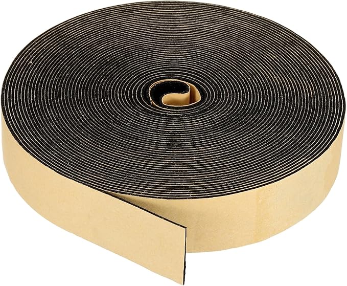 PATIKIL Foam Insulation Tape, 1" W x 1/16" t x 32.8FT Self Adhesive Weather Stripping Door Seal Strip for Door Window Air Conditioning, Black