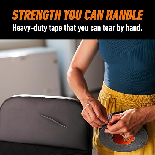 Gorilla Duct Tape, Black Tape, 1.88" x 50 yd (Pack of 1) - Heavy Duty and Weather Resistant for Indoor or Outdoor