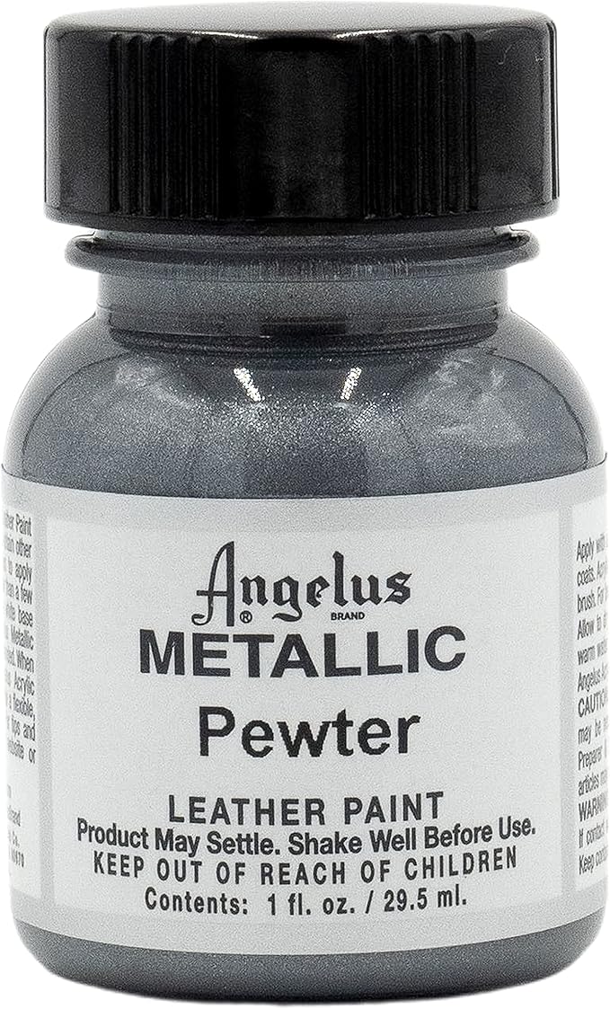 Angelus Metallic Leather Paint, 1 oz., Pewter