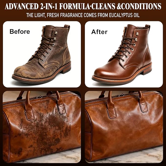 Yellow Saddle Soap 8oz, Natural Leather Cleaner and Conditioner, Soften, Protect and Restore Leather, Leather Cleaner for Boots, Shoes, Purses, Handbags, Car Seats, Couches and Saddles
