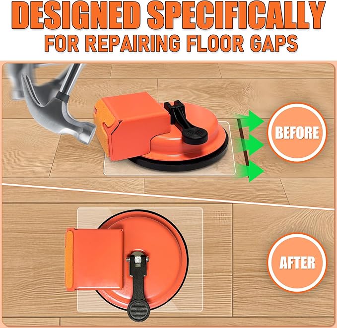 Floor Gap Fixing Tool - Enhanced Suction Cup & Sticky Pads for Laminate, Vinyl, Wood Floor Repairs - Durable, Compact, Efficient Repair Kit