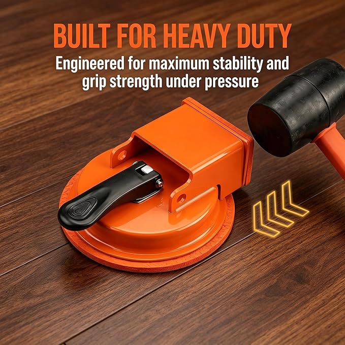 Floor Gap Fixer Tool Kit, Heavy Duty Suction Cup Floor Repair Tool for Laminate/Vinyl/Tiles, Includes 5 Adhesive Stickers, 3 Cushion Pads & 1 Seam Knife