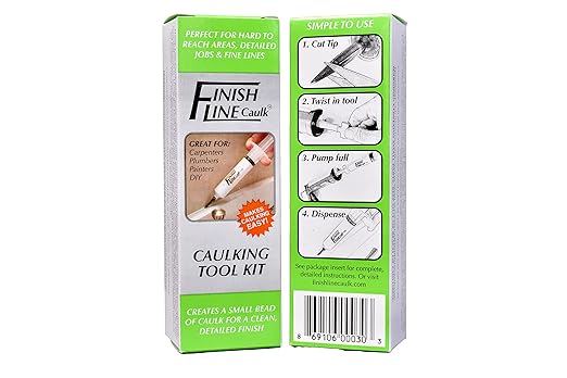 Precision Caulking Tool Kit – Syringe-Style Applicator with Small Replaceable Tips – Fine Detail Caulking, Small Cracks, Trim, and DIY Projects – Includes Filling System