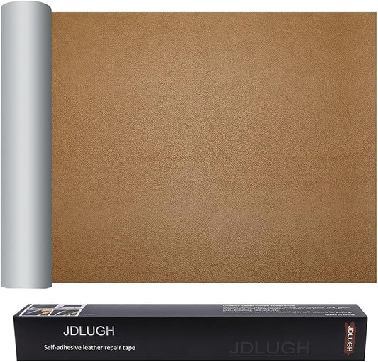 JDLUGH Sofa Leather Repair Patch Tape 15x60 Inch Large Self Adhesive Leather Sofa, Car Seat, Leather Furniture, Vinyl Repair Patch Kit (15x60 Inch, Khaki)