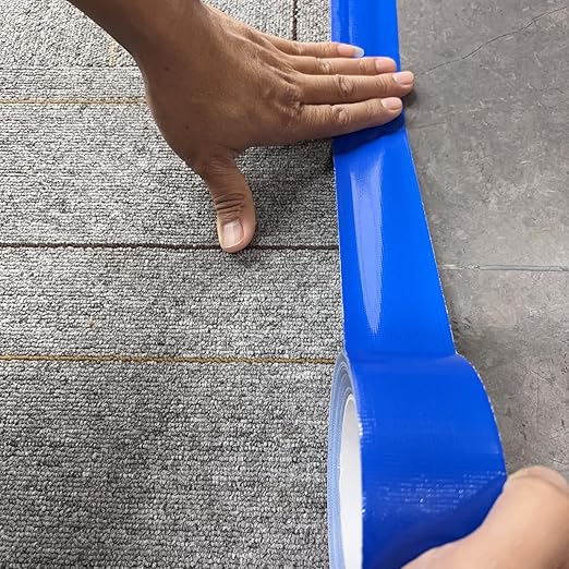 Blue Duct Tape, 2 Inches x 32 Yards, Heavy Duty Waterproof, Strong, Durable, Easy-Tear by Hand, Residue-Free for Home Repairs, Industrial, Fixed Carpet Edge, DIY Projects