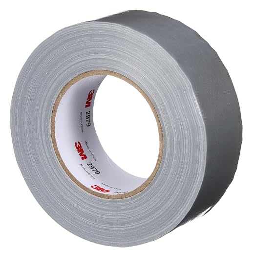 3M 2979 Multi-Use Duct Tape, Silver, 1.88 in x 60 yd x 7 mil, 1 Pack, Temporary Repair, Patching, Tabbing, Capping Pipe, Marking, Labeling