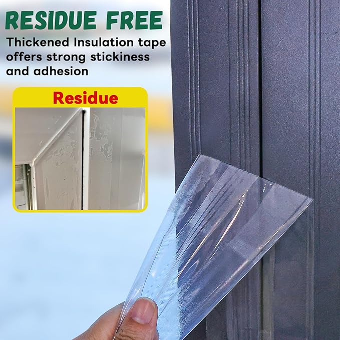 Window Sealing Tape, Window AC Insulation Air Conditioner Sealing Around Frame, 3 inch X 65.5 FT, Blocker for Cold Heat Air, Waterproof Tape for Repair, Heavy Duty No Residue (Clear)