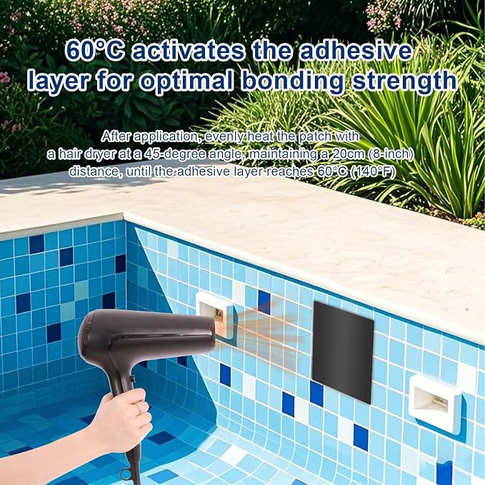 Pond Liner Repair Kit - 8.27x8.27 Inch Butyl Rubber Self-Adhesive Patches - Strong Adhesive Watertight Seal for DIY Pond Liner Patches, Garden Pond Cover, EPDM/HPDE Liner Seam Fix (2 PCS)